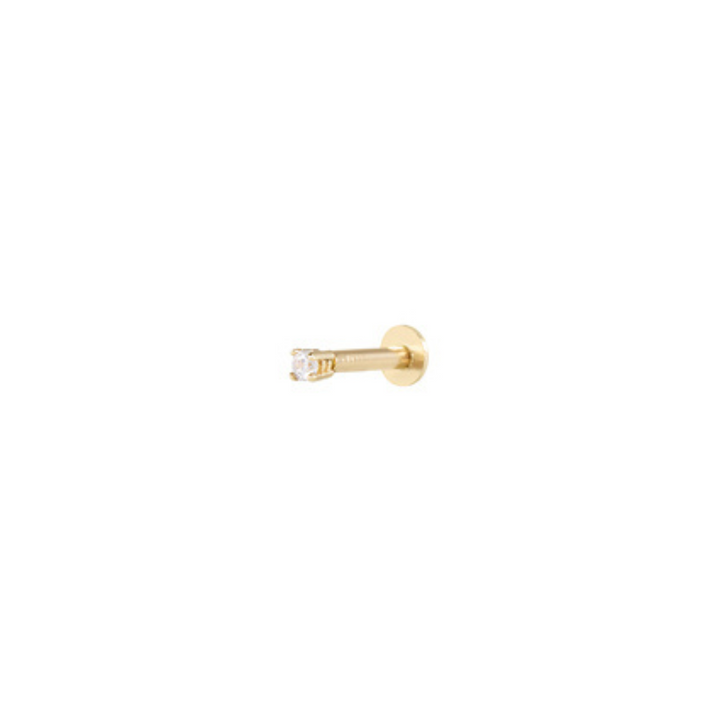 Round Cubic Zirconia Cartilage Earring 2mm - Solid Gold