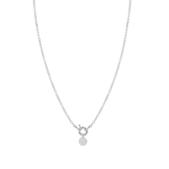 Engravable Clasp Necklace - Silver