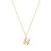 Bubble Letter Necklace - Gold - H