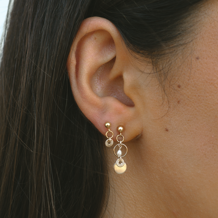 Tilly Freshwater Pearl Earrings - Gold
