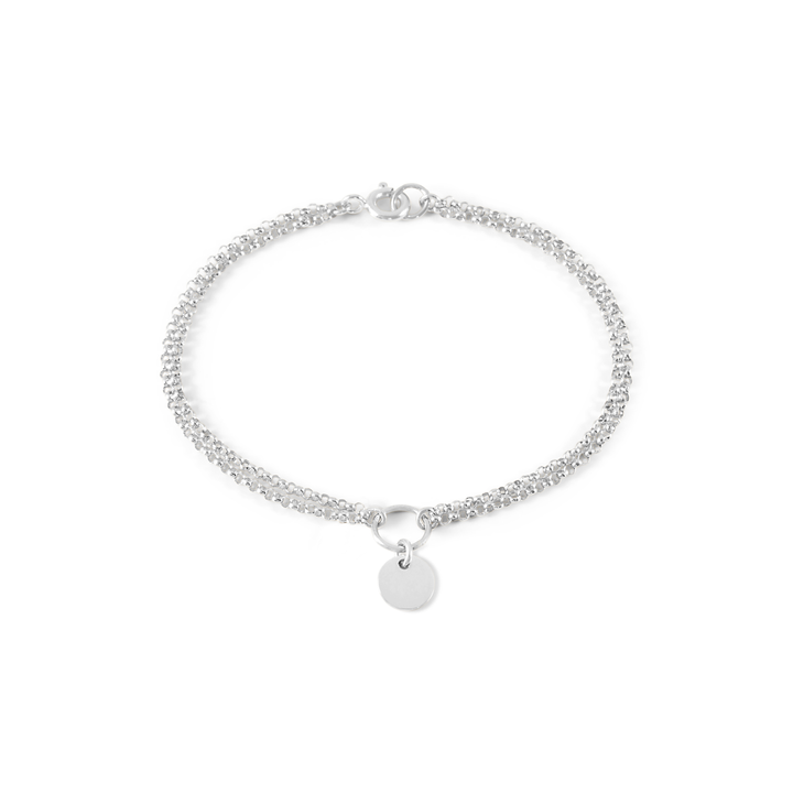 Engravable Double Chain Bracelet - Silver