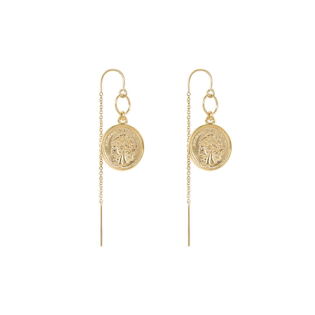 Manaya Thread Earrings - Gold