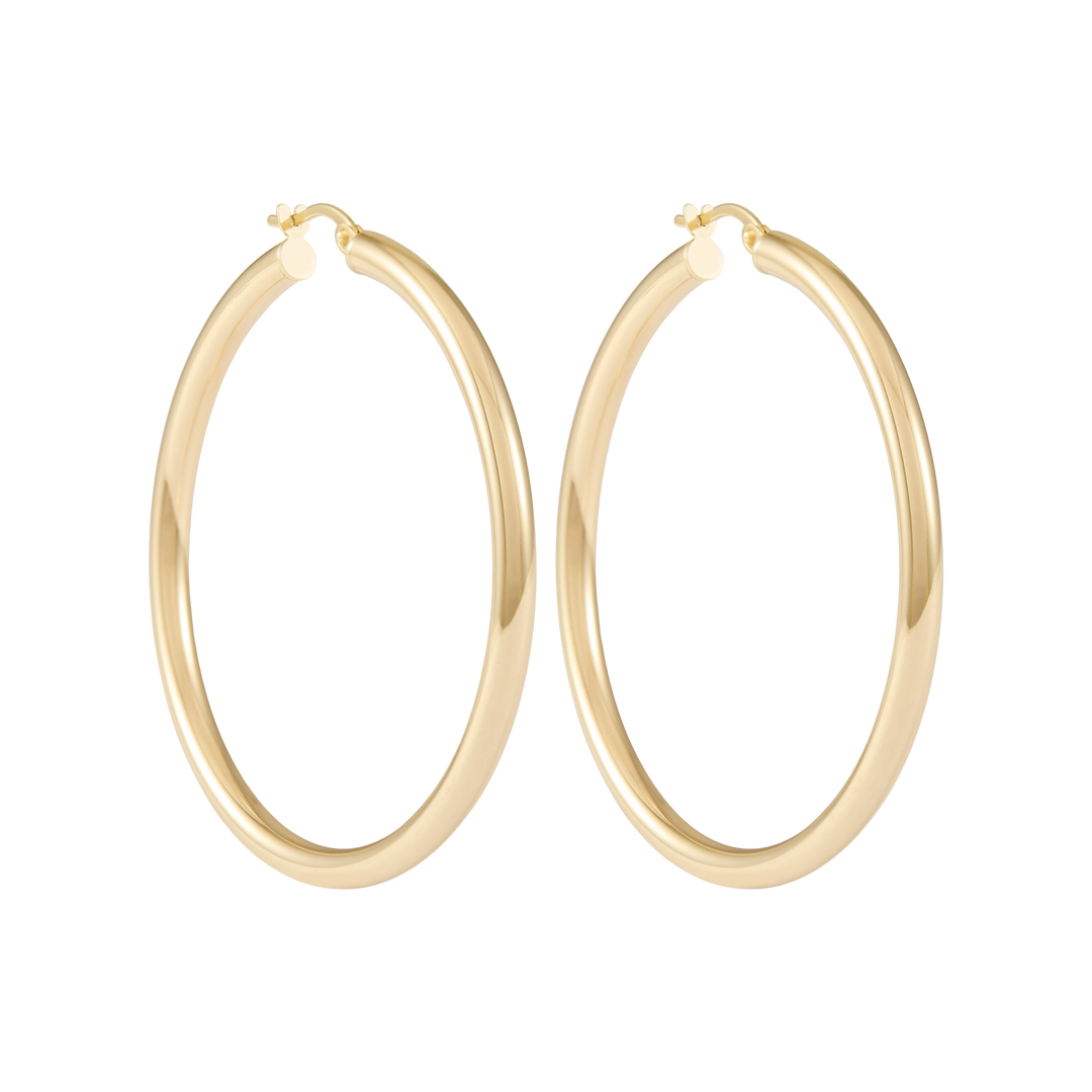 Gold hoop earrings 45mm deals