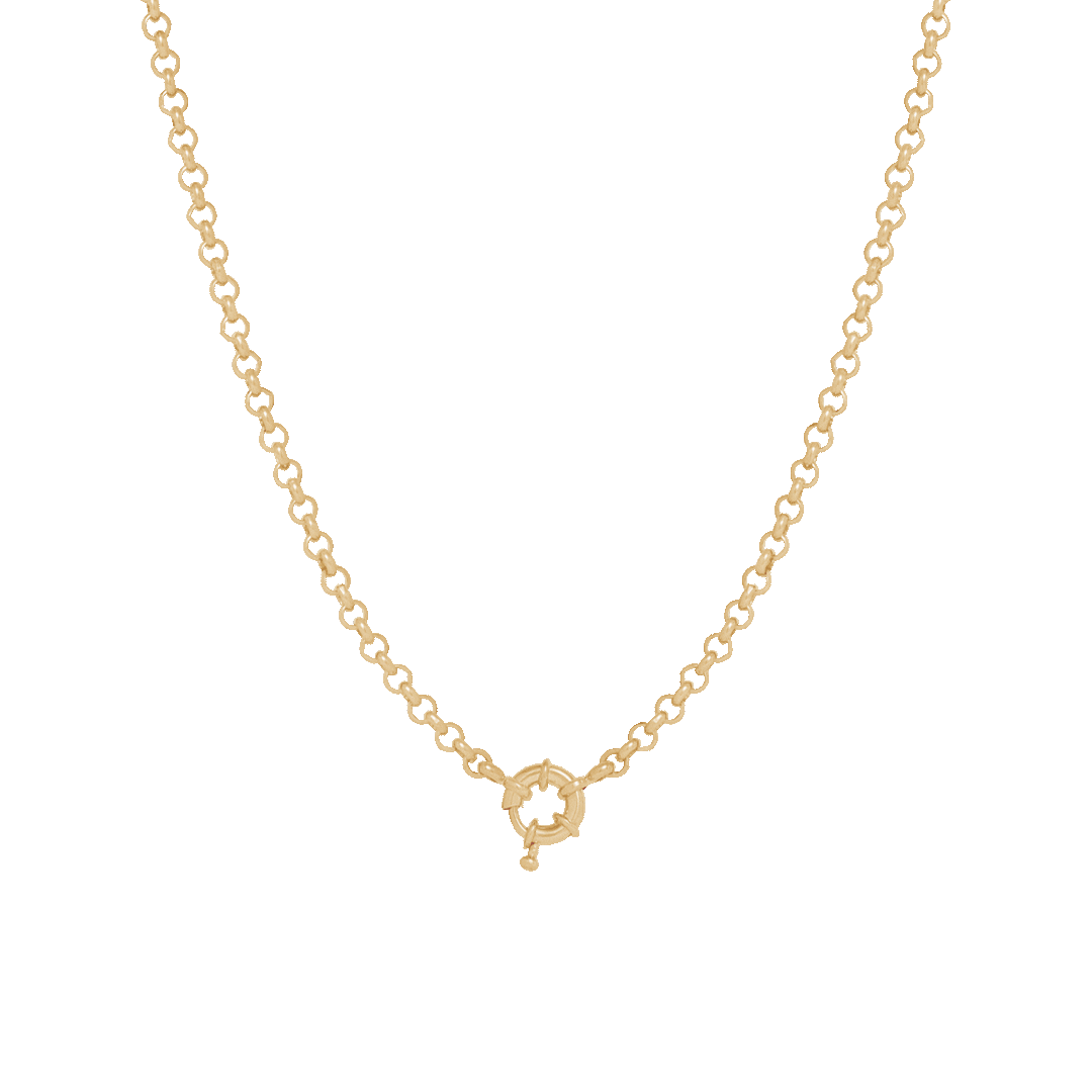 Belcher Charm Necklace with Sailor Clasp - Gold