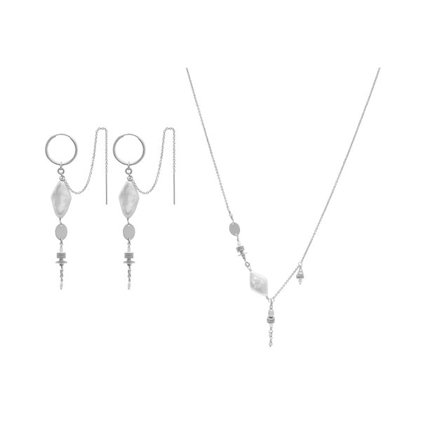 Clementine Earrings & Necklaces Bundle - Silver – Alana Maria