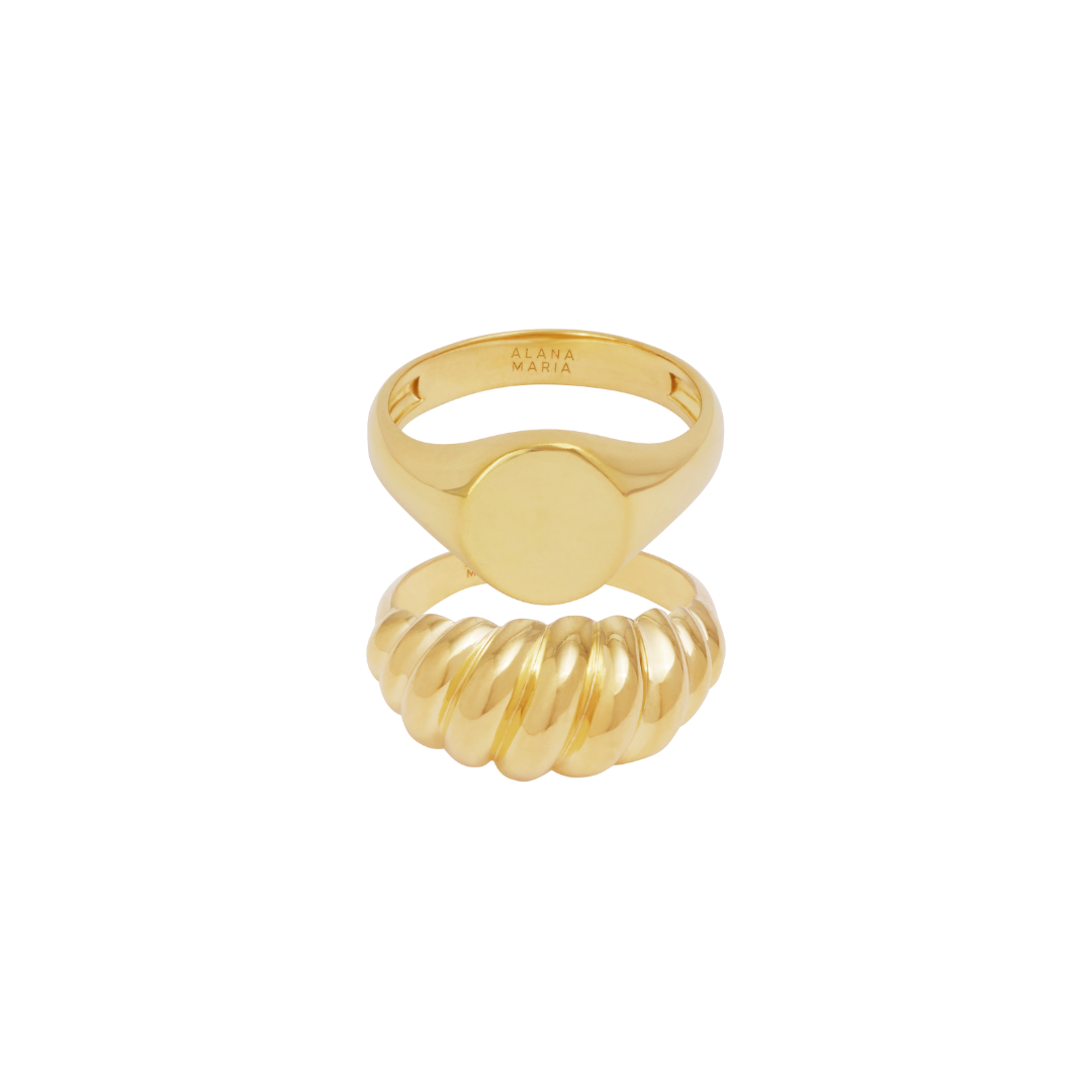 Croissant Duo Ring Bundle - Gold – Alana Maria Jewellery