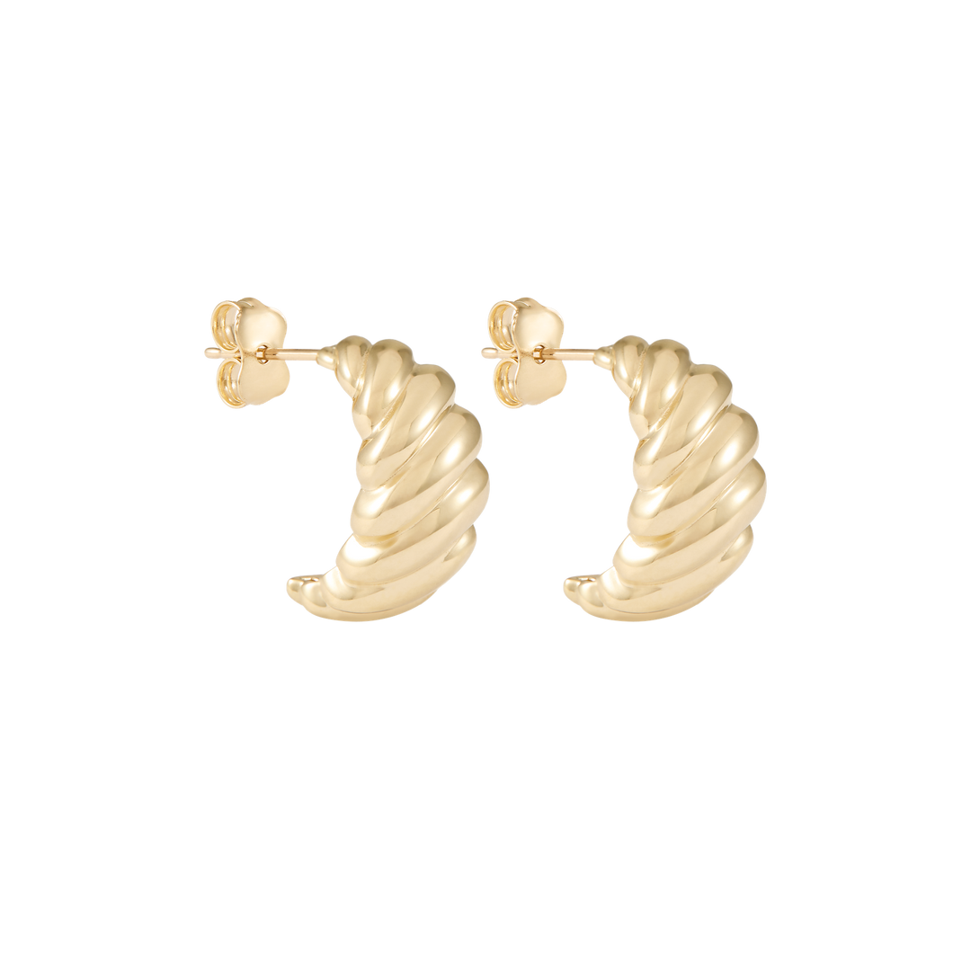 Croissant Earrings - Solid Gold