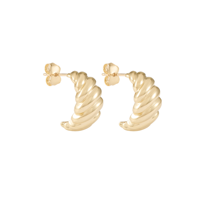 Croissant Earrings - Solid Gold