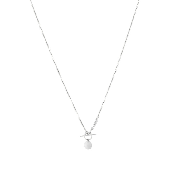 Engravable Darcie Beaded Necklace - Silver