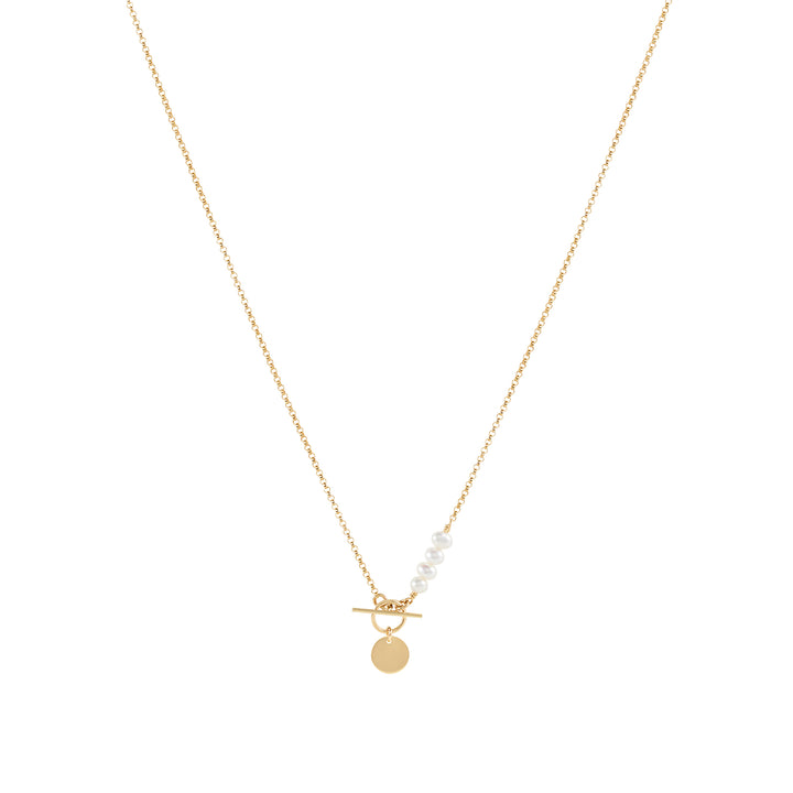 Engravable Darcie Pearl Necklace - Gold