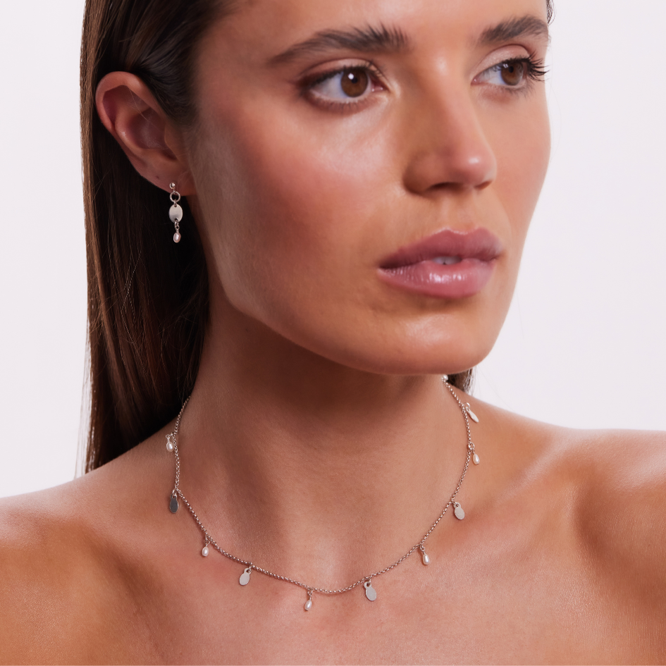 Hatti Freshwater Pearl Necklace - Sterling Silver