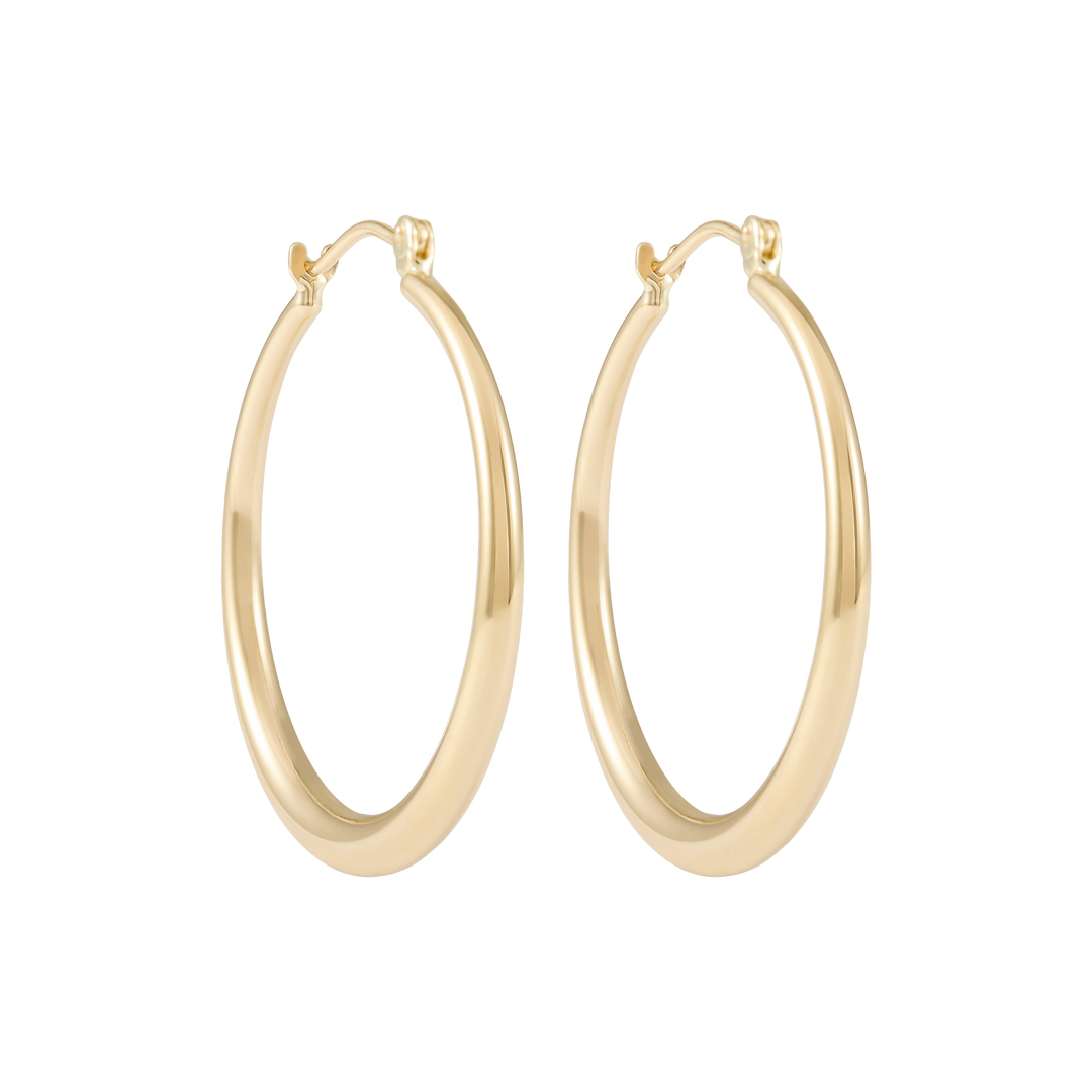 Greta Hoop Earrings - Solid Gold