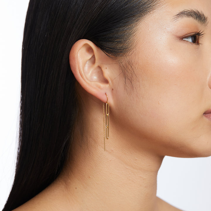 Yves Thread Earrings - Gold