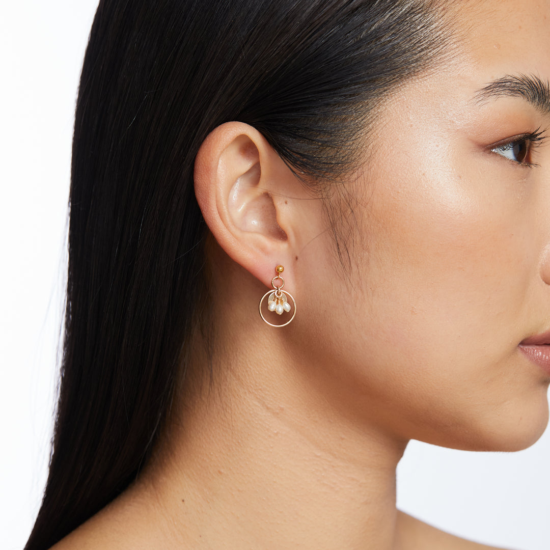 Zuir Freshwater Pearl Earrings - Gold