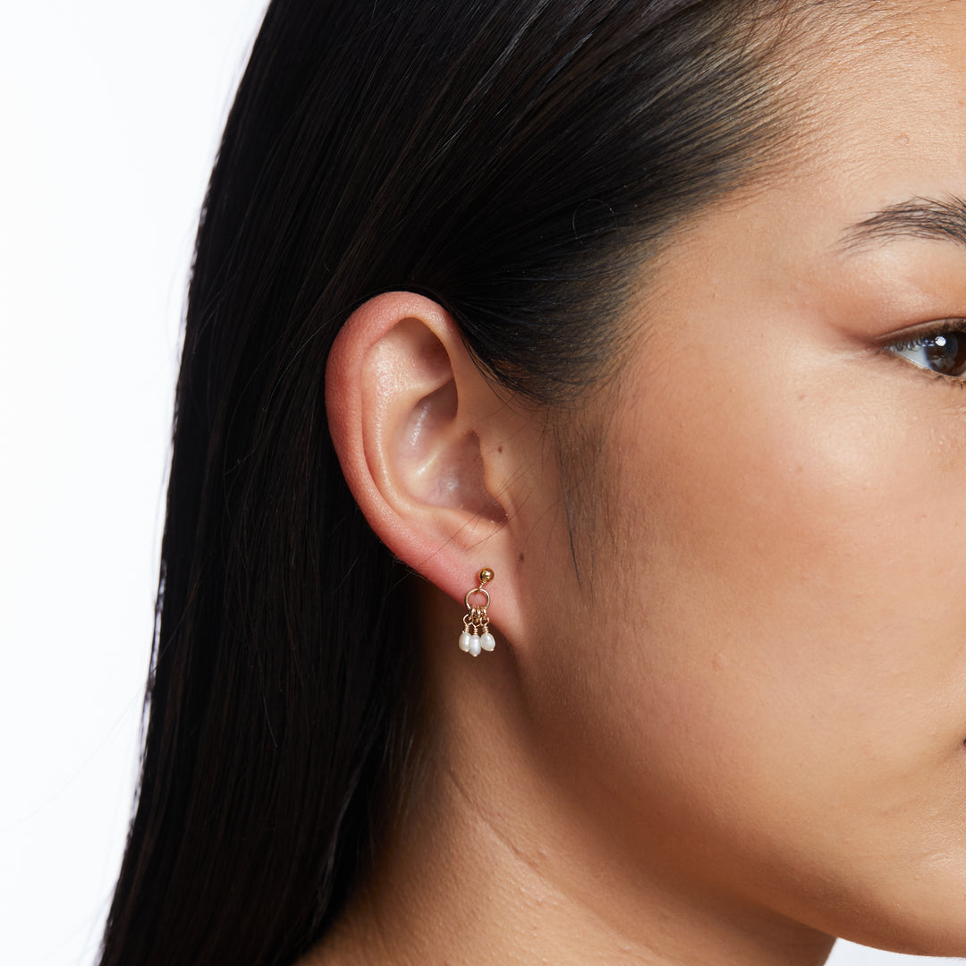 Mila Freshwater Pearl Earrings - Gold