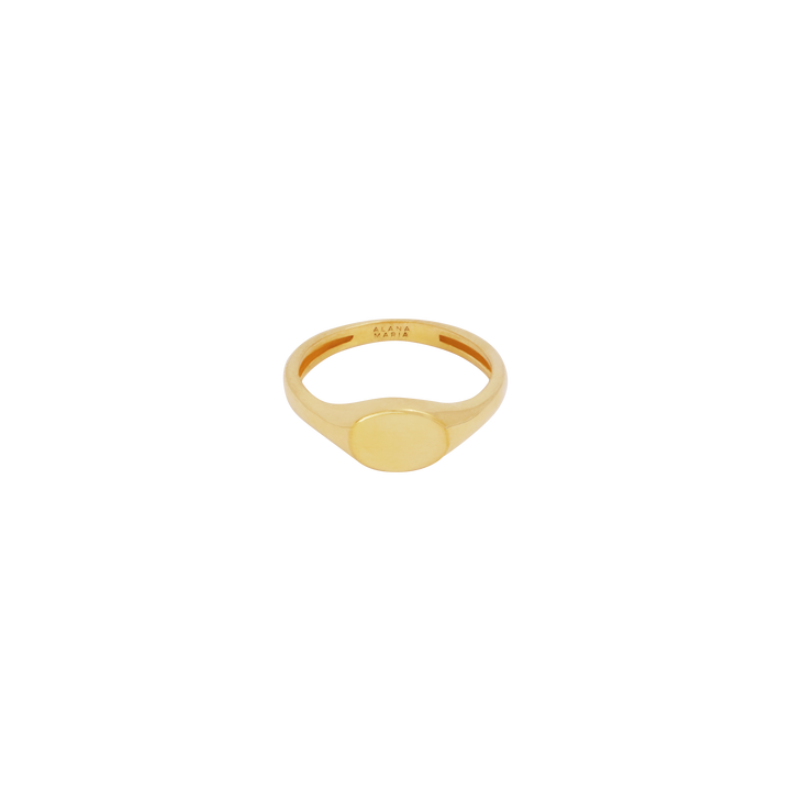 Petite Oval Signet Ring - Gold