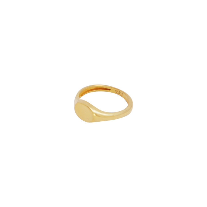 Petite Oval Signet Ring - Gold