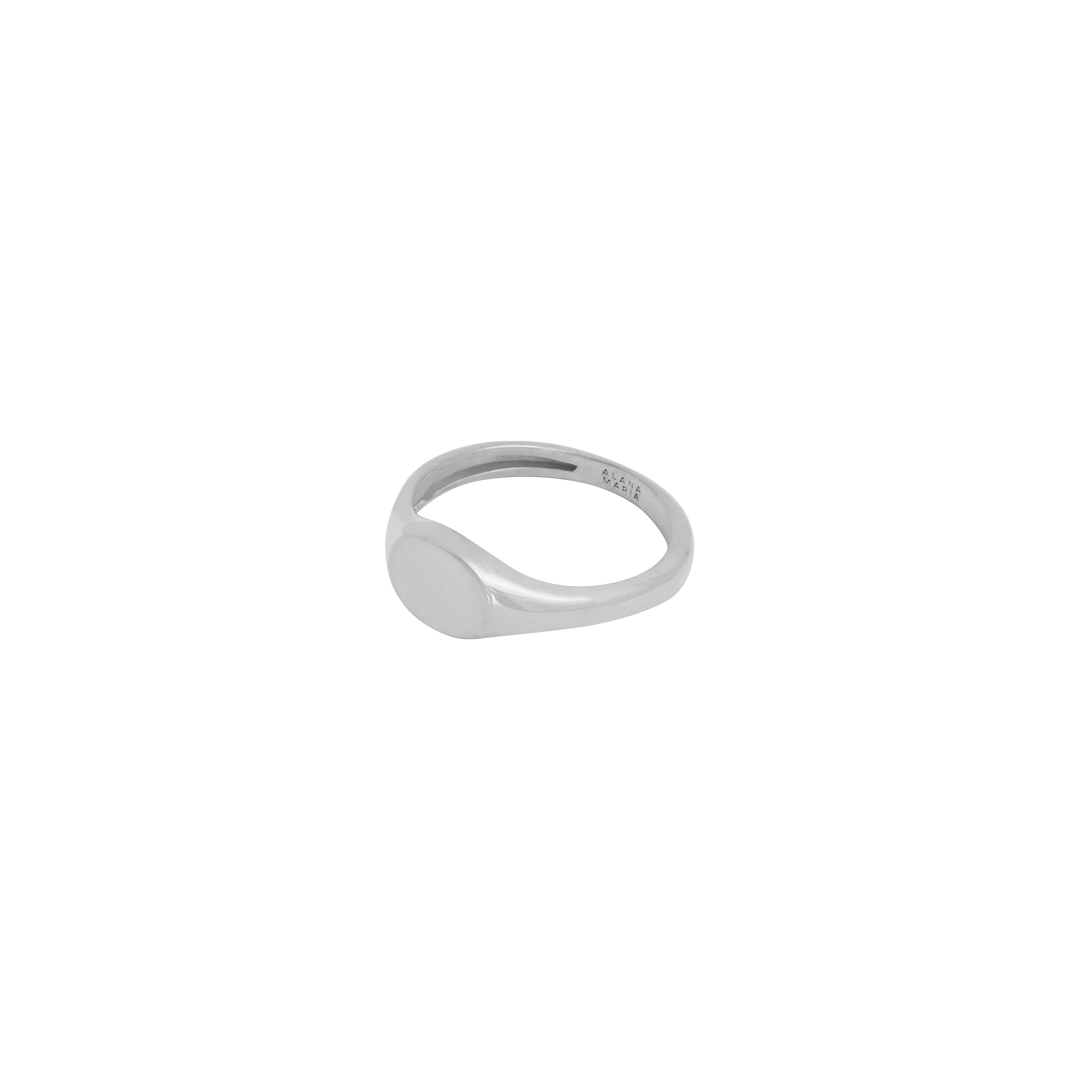 Petite Oval Signet Ring - Silver