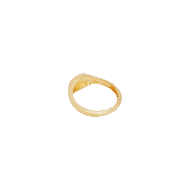 Petite Oval Signet Ring - Gold