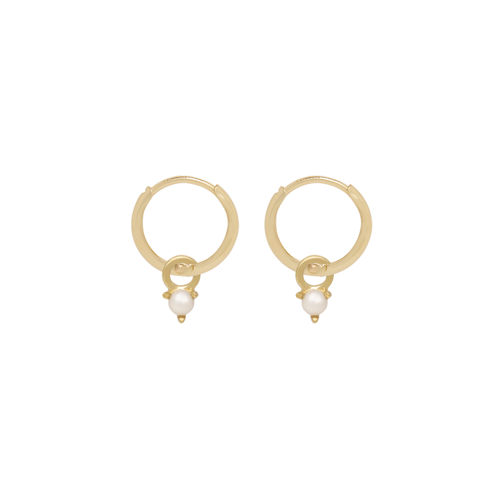 Birthstone Mini Hoop Earrings - Gold