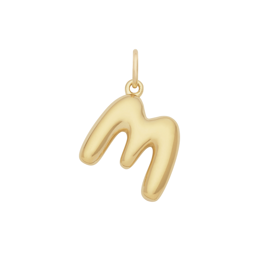 Bubble Letter Charm - Gold