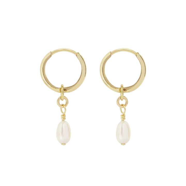 Lulita Pearl Mini Hoops - Gold