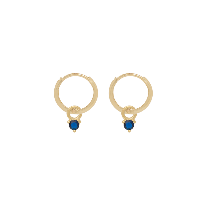 Birthstone Mini Hoop Earrings - Gold
