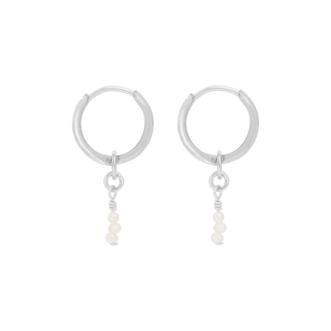 Claire Mini Hoop Earrings - Silver