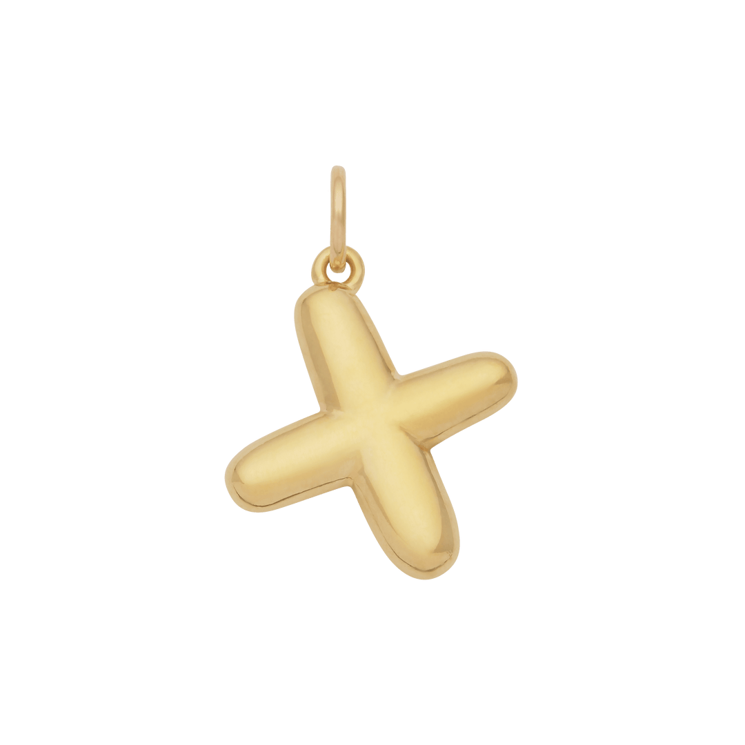 Bubble Letter Charm - Gold