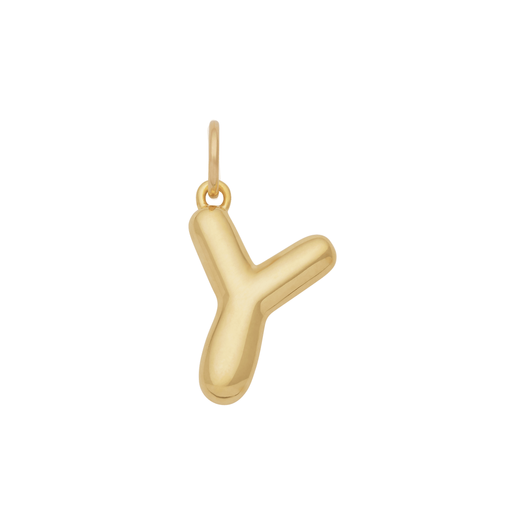 Bubble Letter Charm - Gold