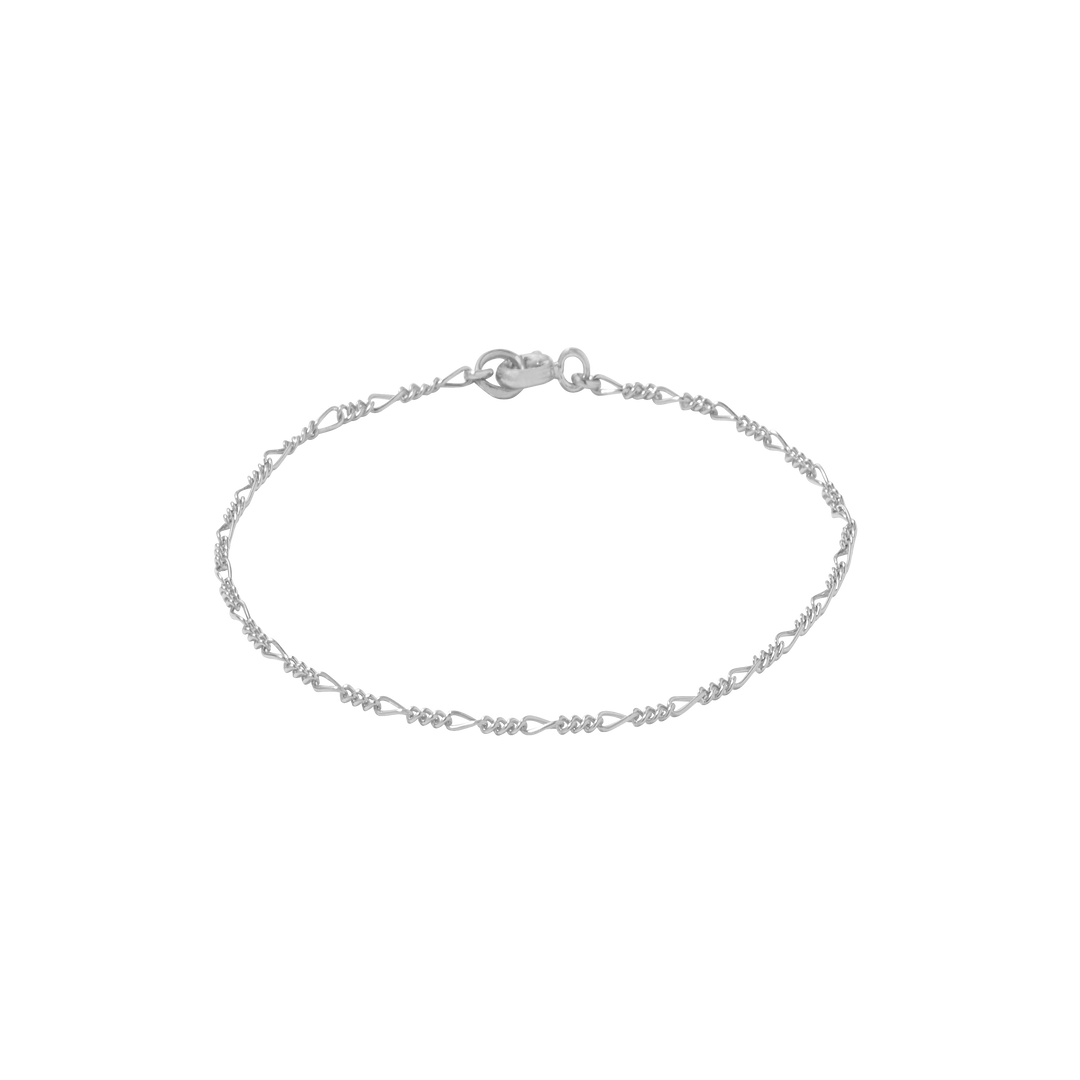 Ultra Fine Figaro Bracelet - Silver
