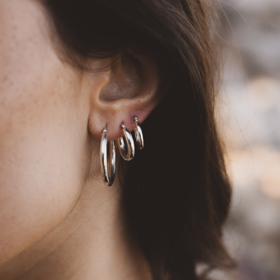 Ailiya Hoop Earrings 20mm - Silver