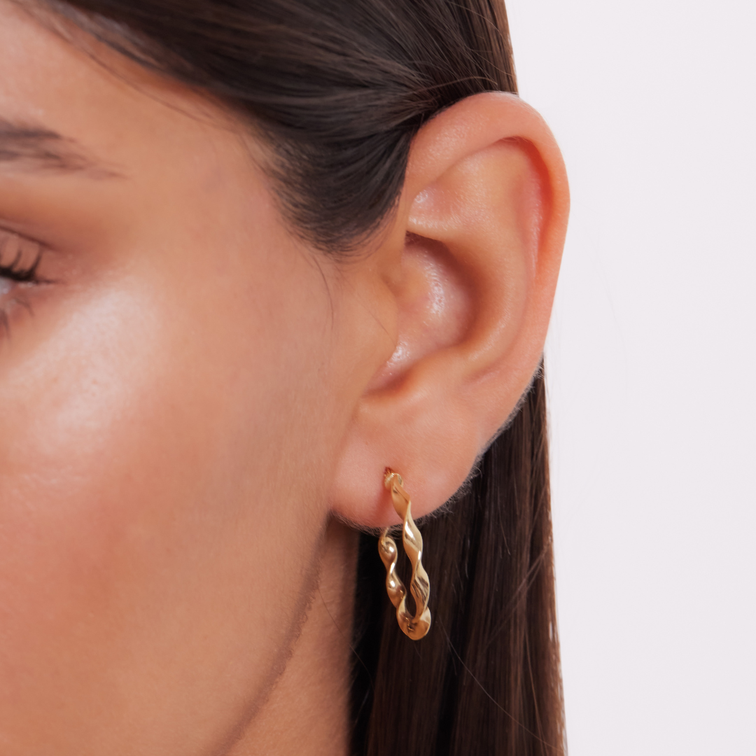 Ayden Hoop Earrings - Solid Gold