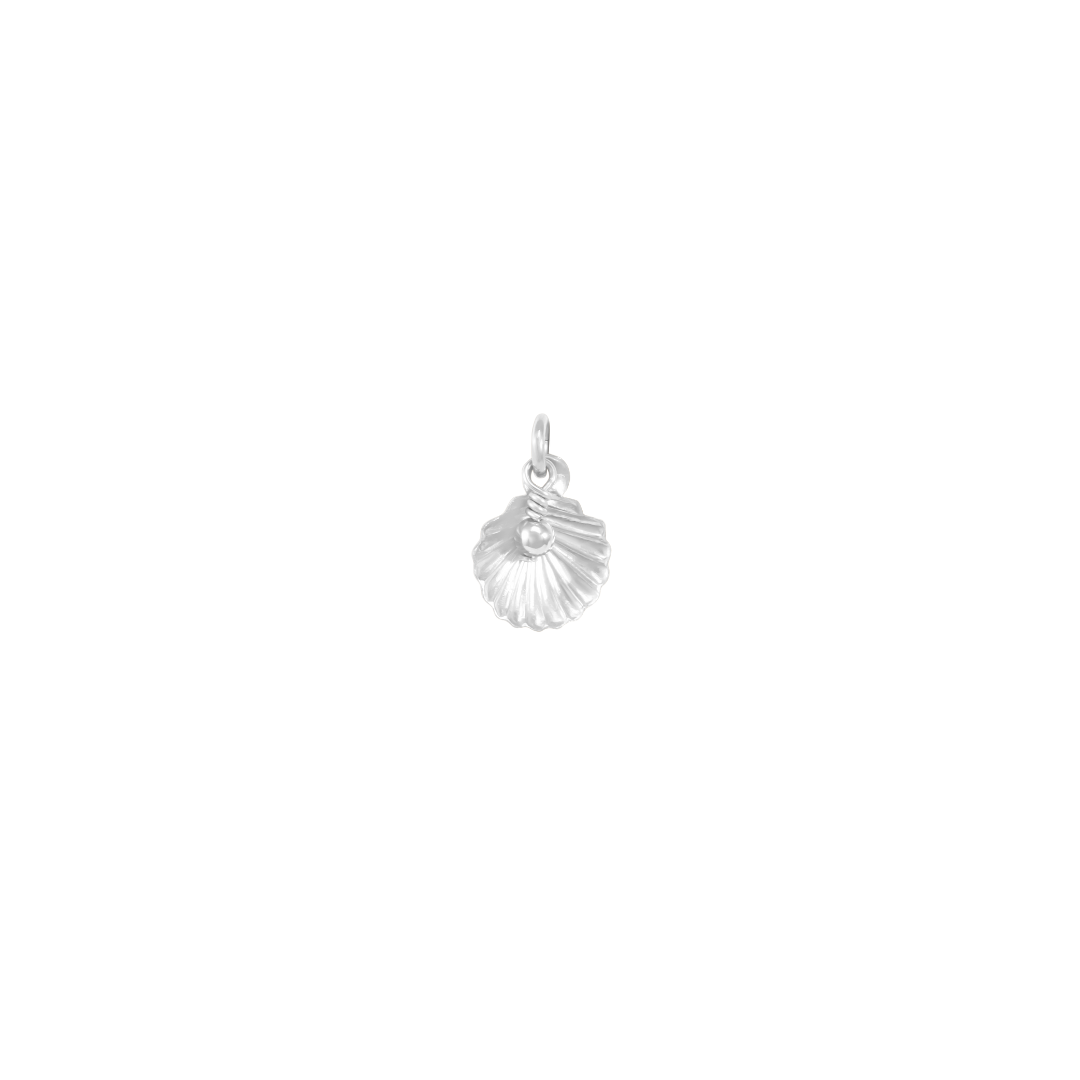 Tiny Shell with Noa Bead - Silver