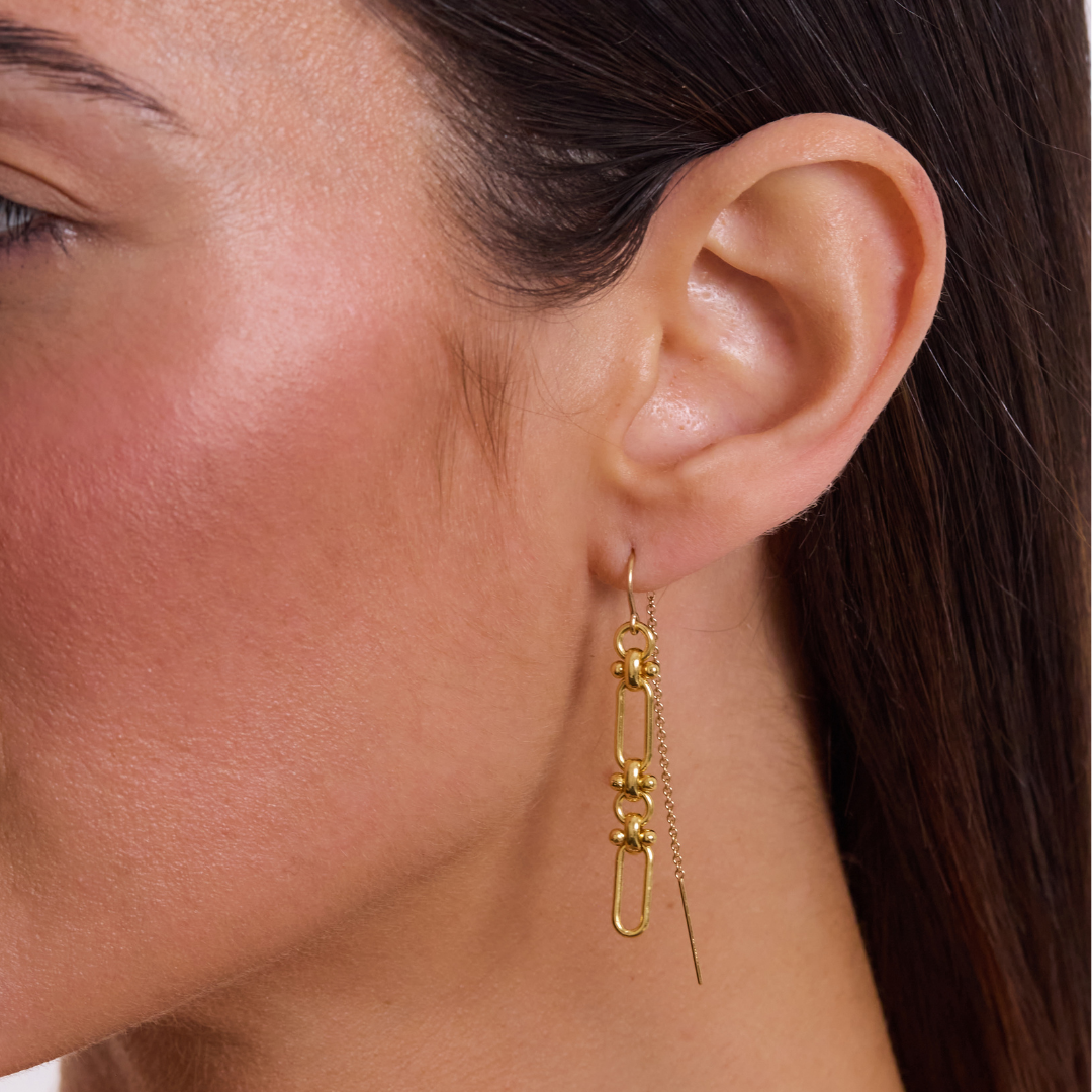 Santorini Thread Earrings - Gold