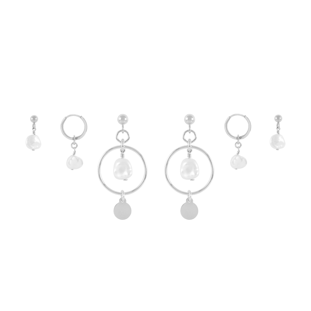 Inka Earring Set - Silver