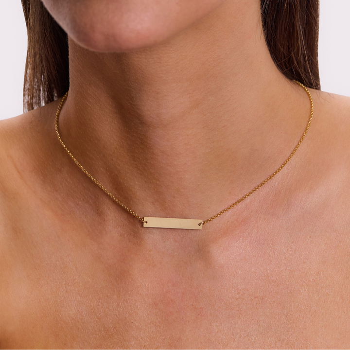 Engravable Bar Necklace - Gold