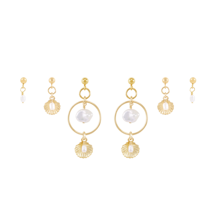 Ocean Earring Set - Gold