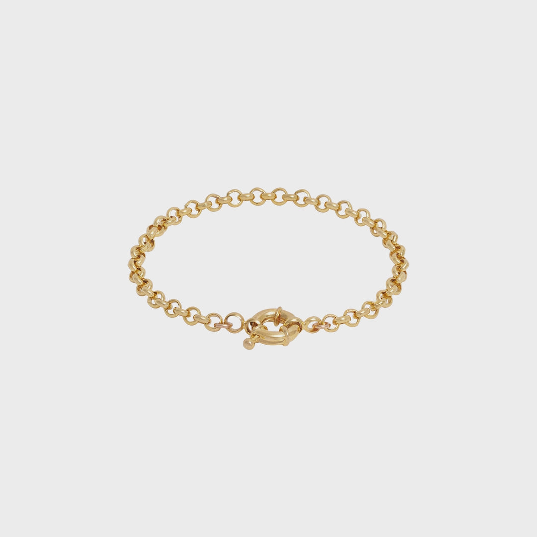 Belcher Charm Bracelet with Sailor Clasp - Gold