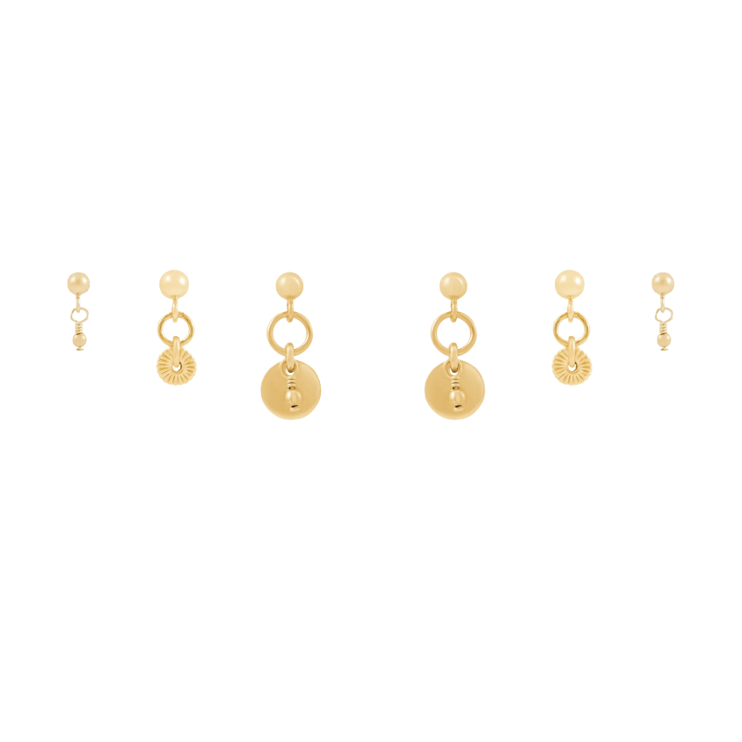 Sia Beaded Earring Set - Gold