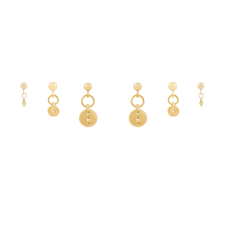 Sia Beaded Earring Set - Gold