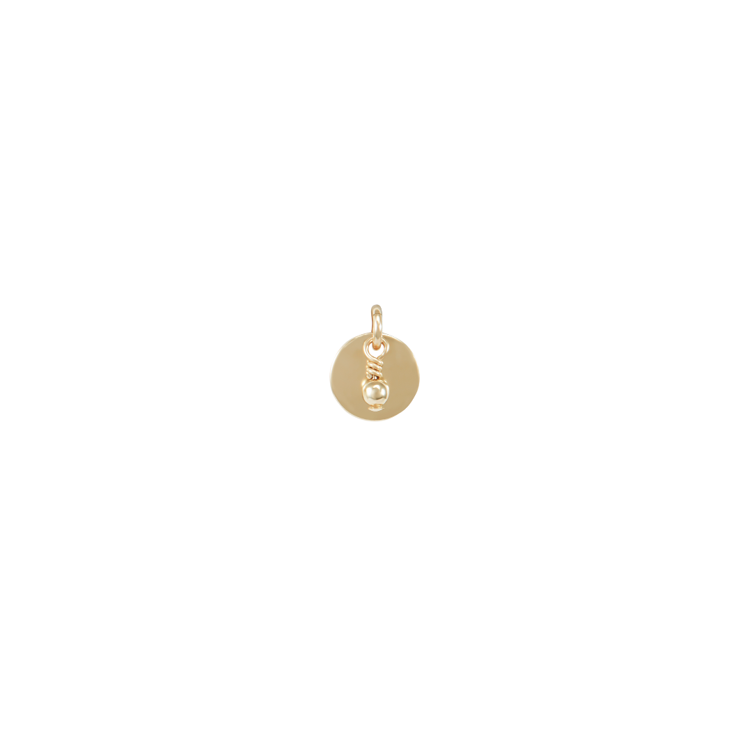 Sia Disc with Noa Bead Charm - Gold