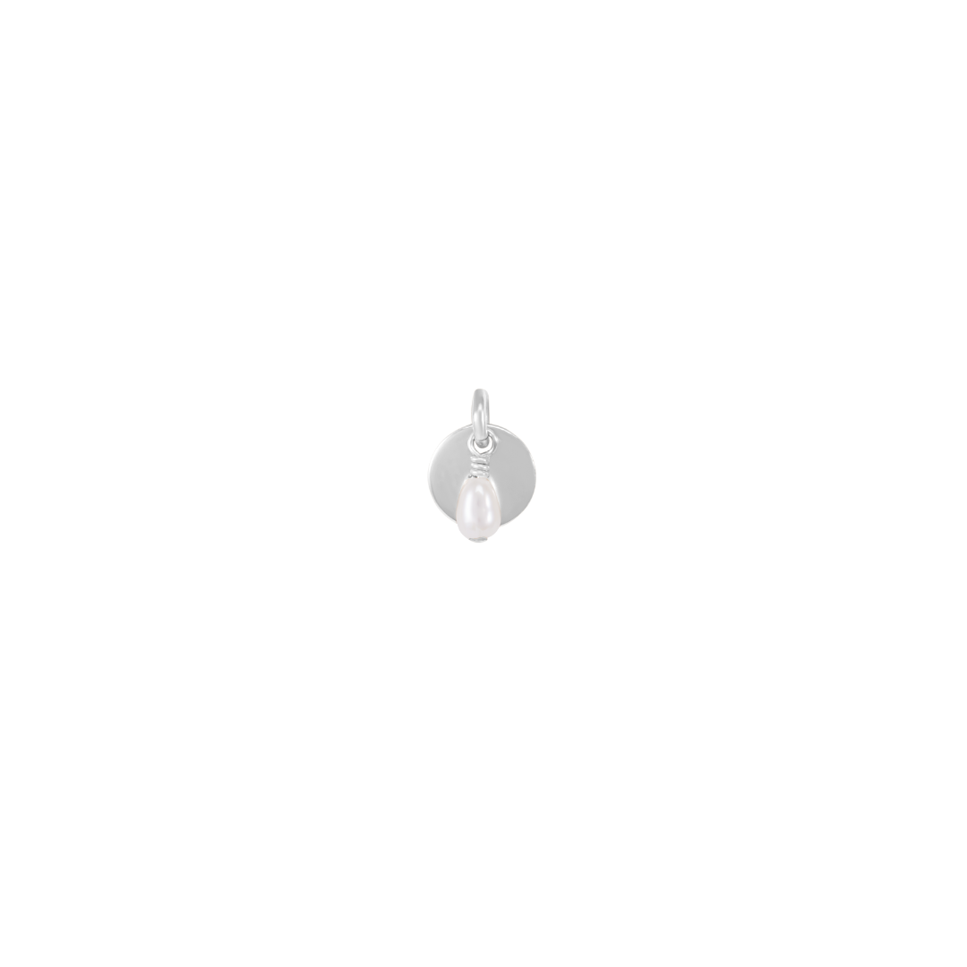 Sia Disc with Noa Pearl Charm - Silver