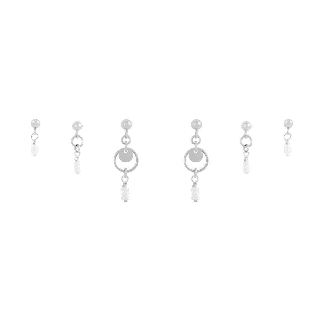 Stevie Earring Set - Silver