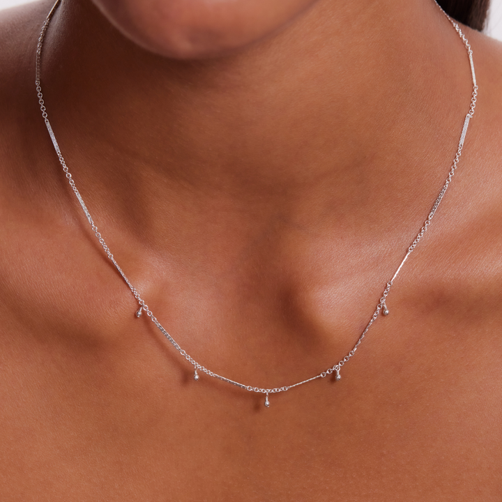 Tae Beaded Necklace - Sterling Silver
