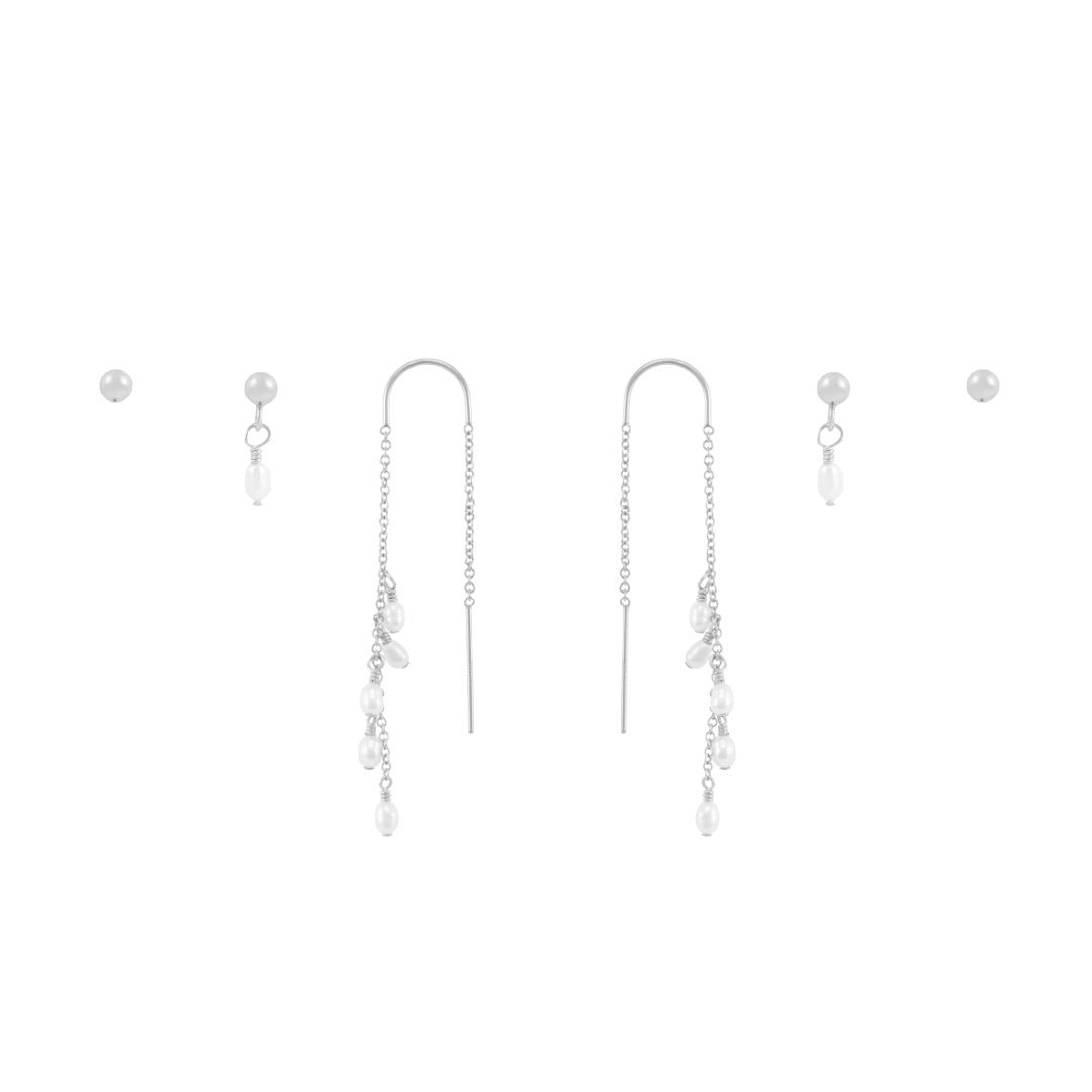 Zia Earring Set - Silver