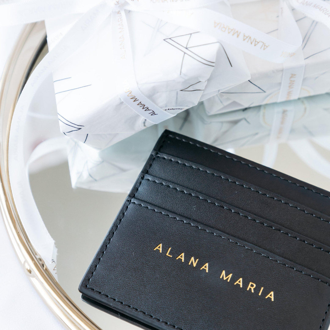 Alana Maria Black Leather Card Holder