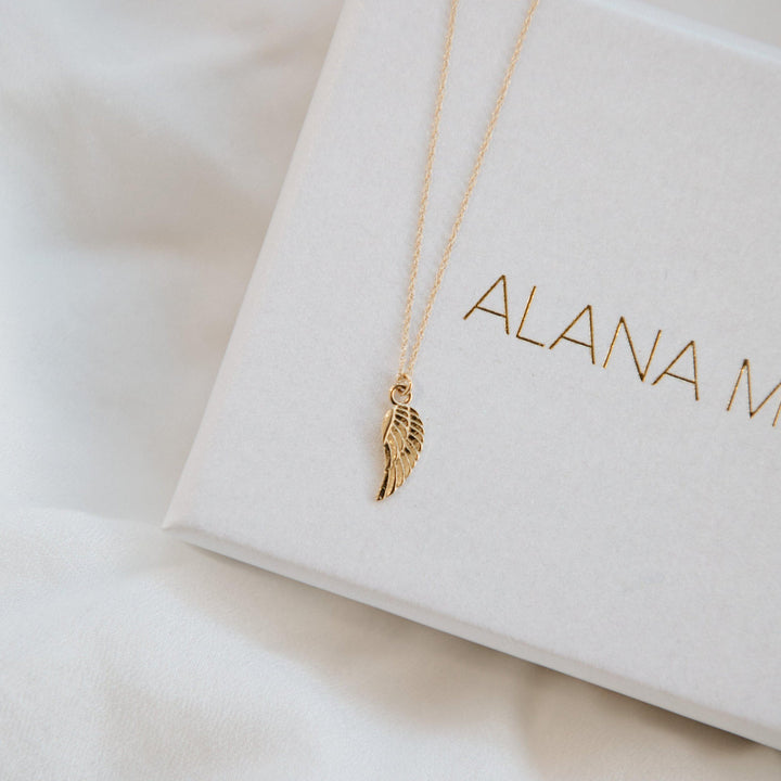 Angel Wing Necklace - Solid Gold