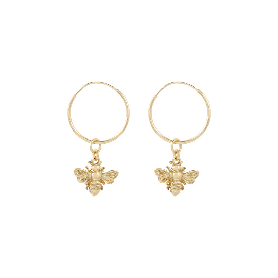 Bee Earrings - Solid Gold