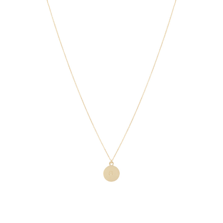 Engraved Disc Necklace - Solid Gold